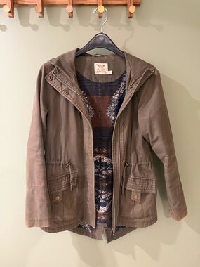 Faded Glory Olive Utility Hooded Jacket